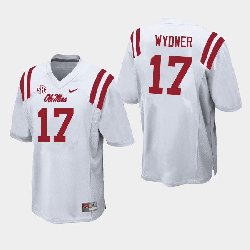 Men #17 Davin Wydner Ole Miss Rebels College Football Jerseys Sale-White - Click Image to Close